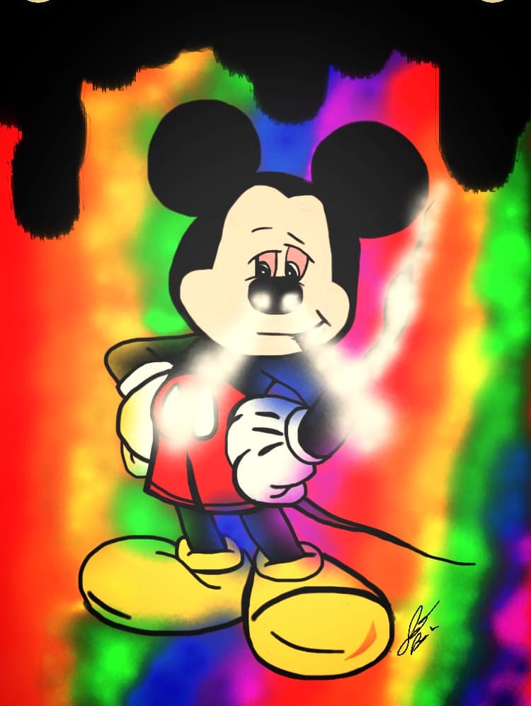 Mickey Stoned — Fan Art, Digital, Cartoon Characters