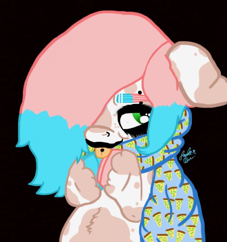 Pizza Scarf — Original Characters, Digital