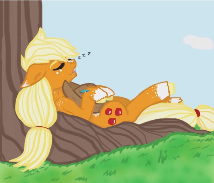 Applejack's Lazy Afternoon — Fan Art, Cartoon Characters, Digital