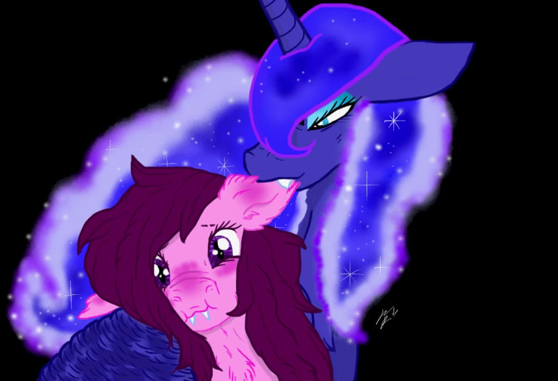 Moonlit Nibbles — Fan Art, Digital, Original Characters, Cartoon Characters