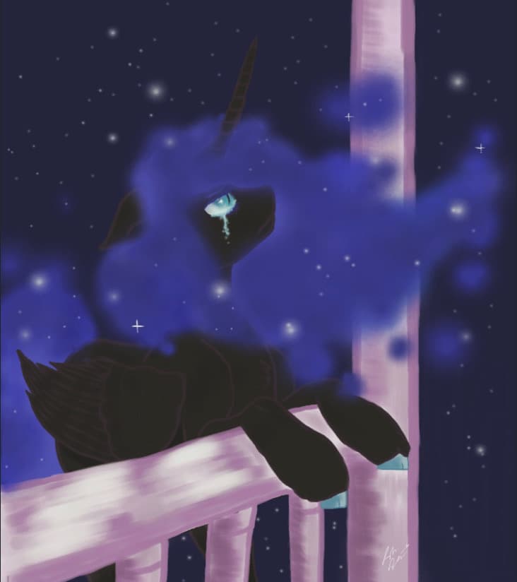 Luna's Midnight Vigil — Fan Art, Digital, Cartoon Characters