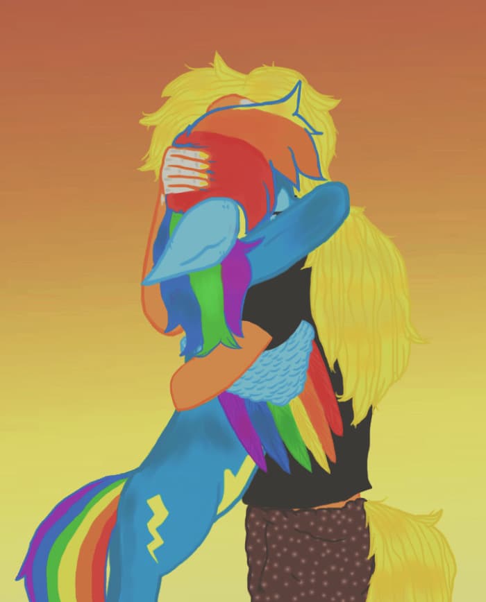 Sunset Embrace — Fan Art, Digital, Cartoon Characters